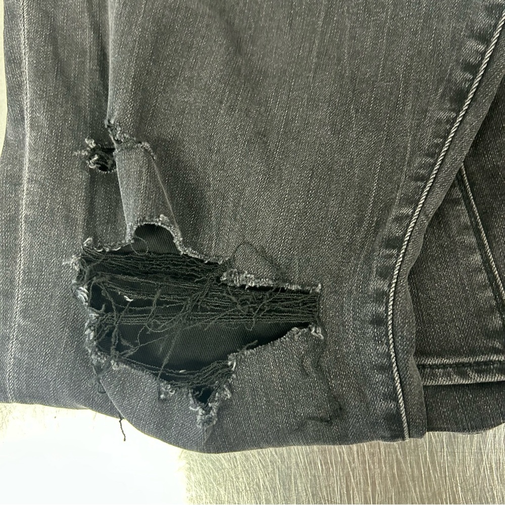 A&F Plus Size Curve Super Skinny Ankle High Rise Distressed Black 37 / 24 Long - Picture 14 of 14